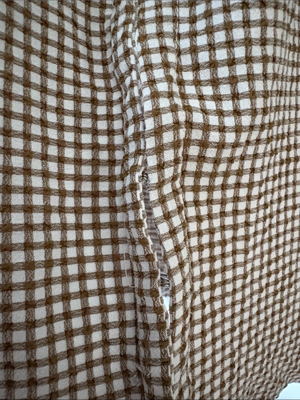 OAK + FORT Brown Gingham Halter Crop Top - Picture 3 of 7